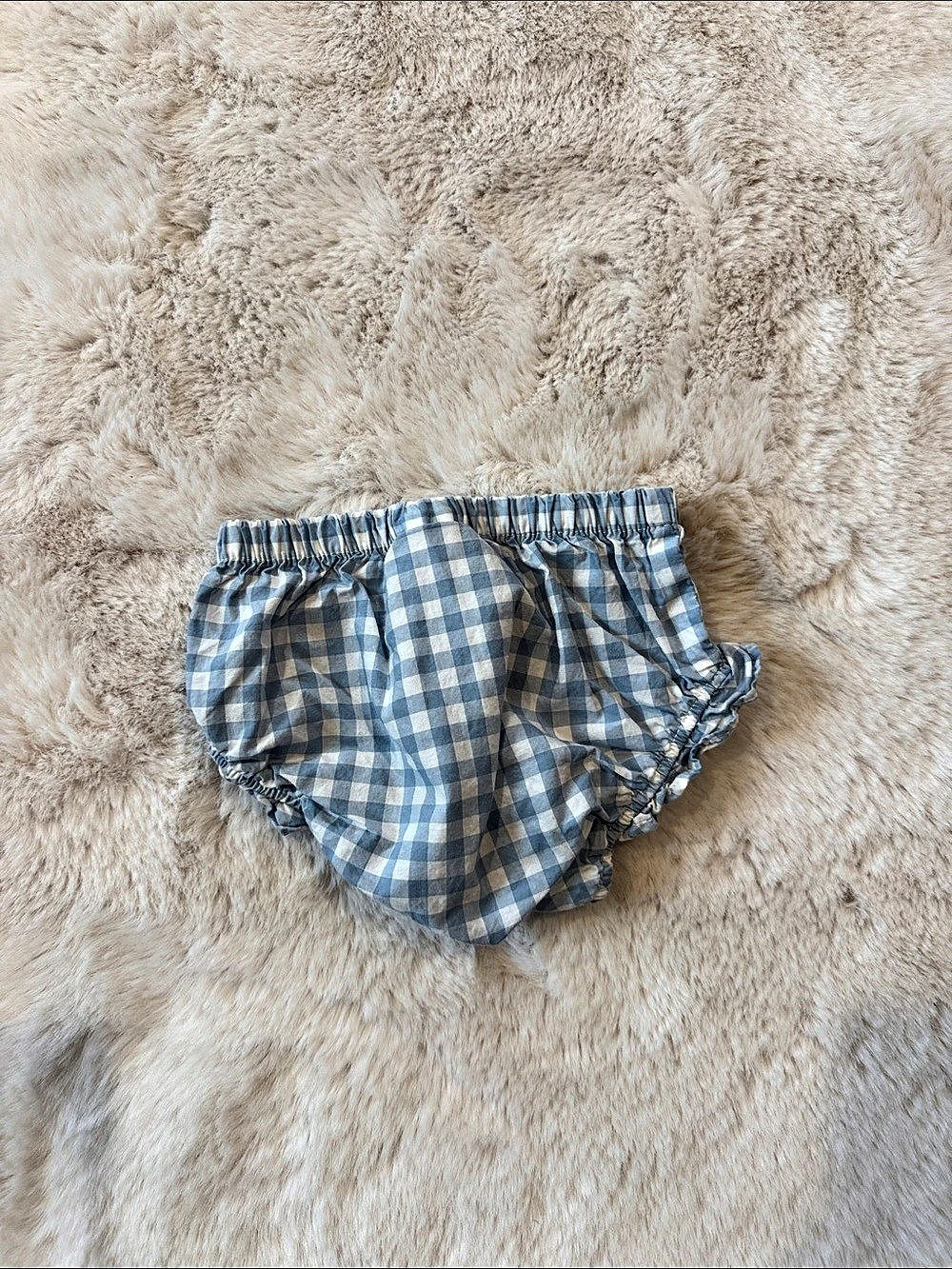 Kids Blue & White Gingham Shorts